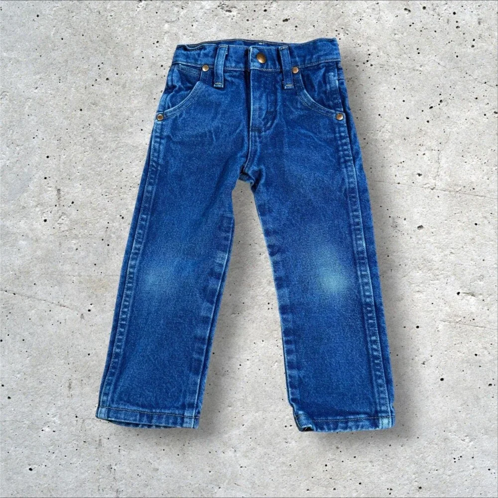 Wrangler Toddler Boys Jeans 3T Slim Cowboy Cut Blue Denim Straight Leg 1013MWZ